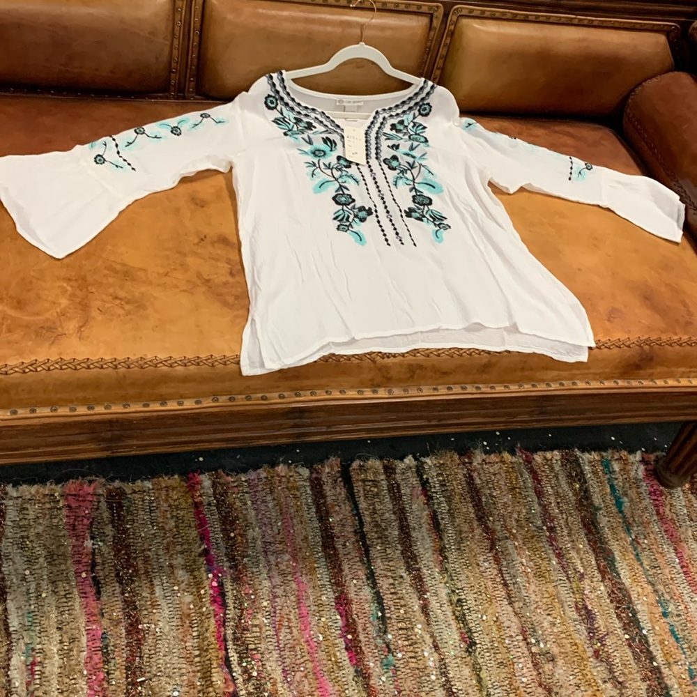 Embroidered long sleeve rayon